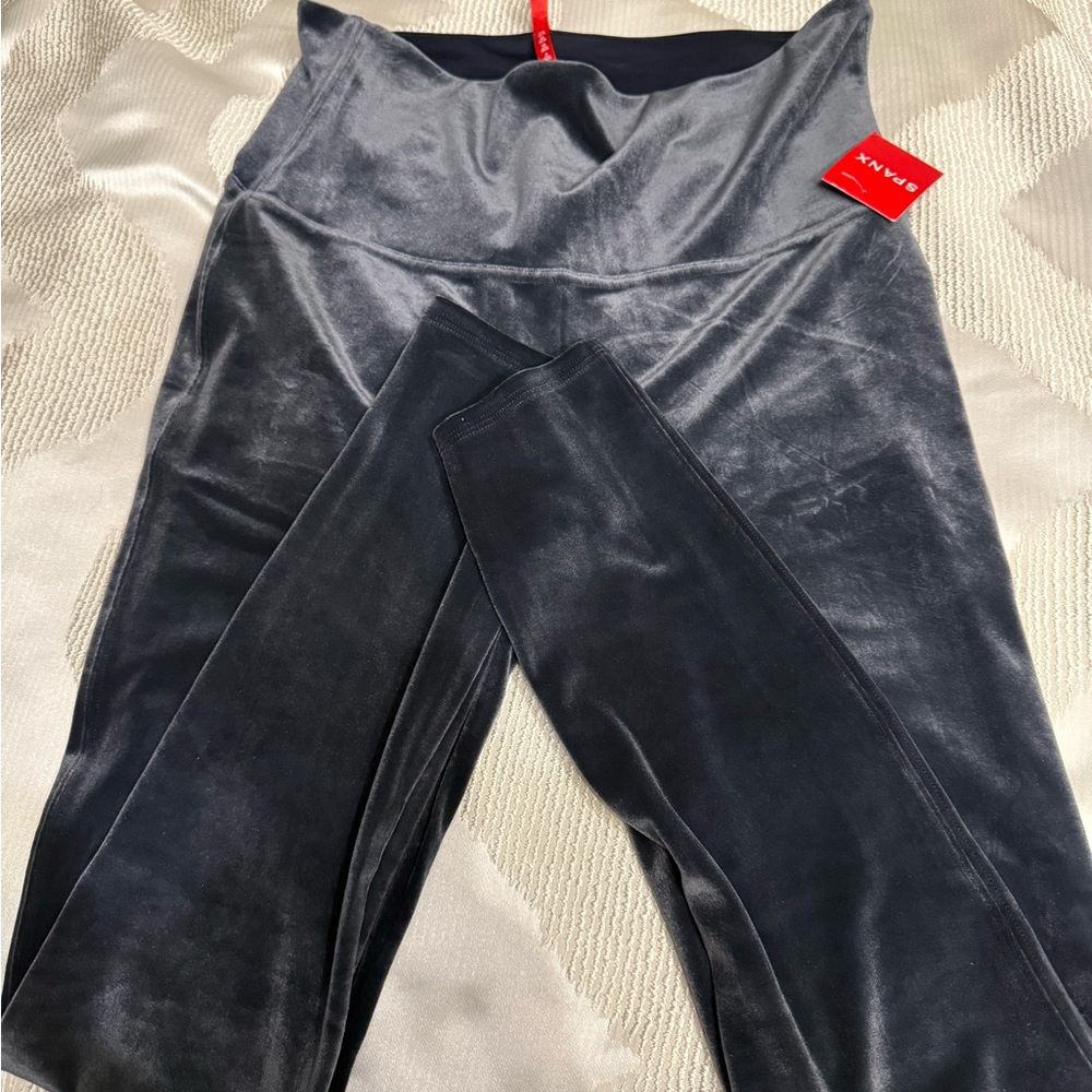 Gray Spanx Velvet Leggings